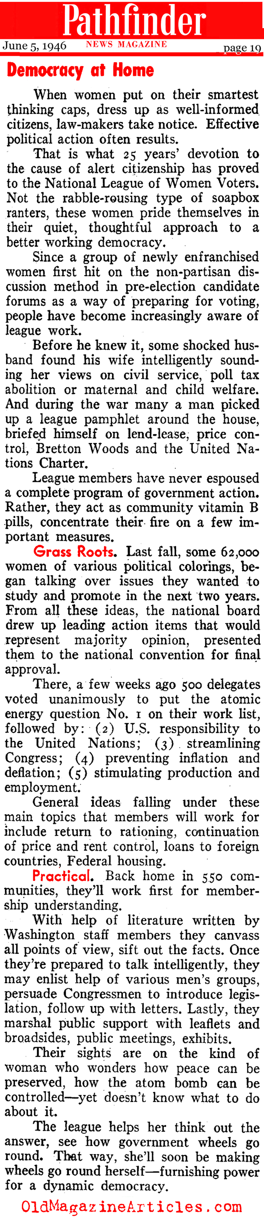 25 Years of Women Voting (Pathfinder Magazine, 1946)