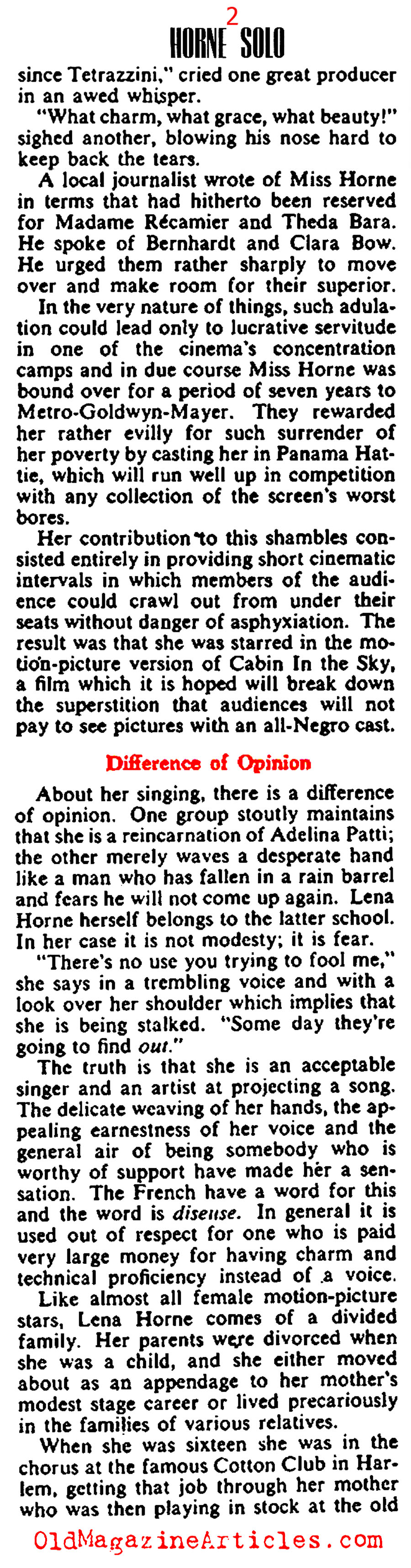 Lena Horne (Collier's Magazine, 1943)