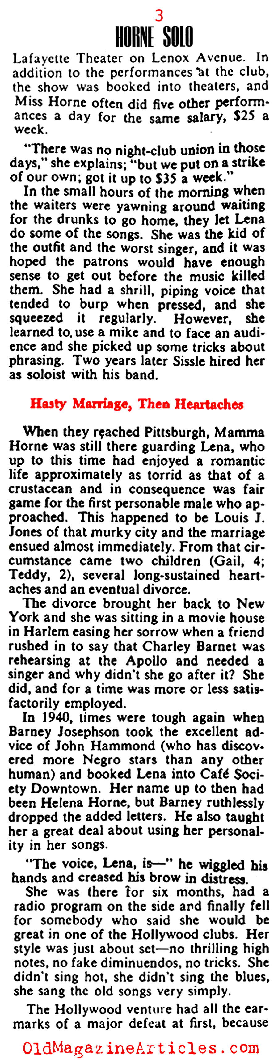 Lena Horne (Collier's Magazine, 1943)