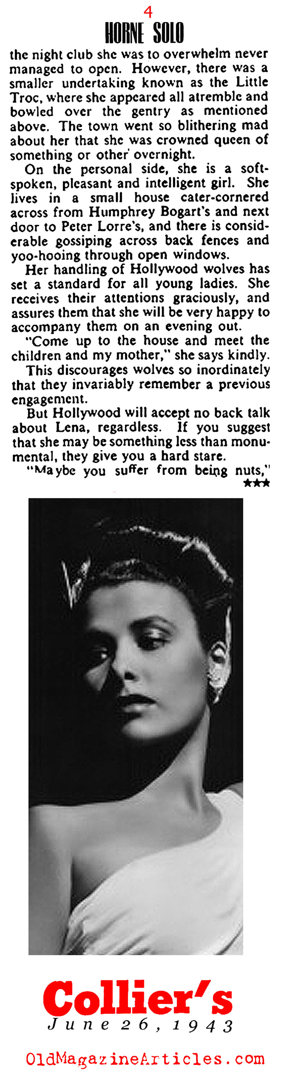 Lena Horne (Collier's Magazine, 1943)