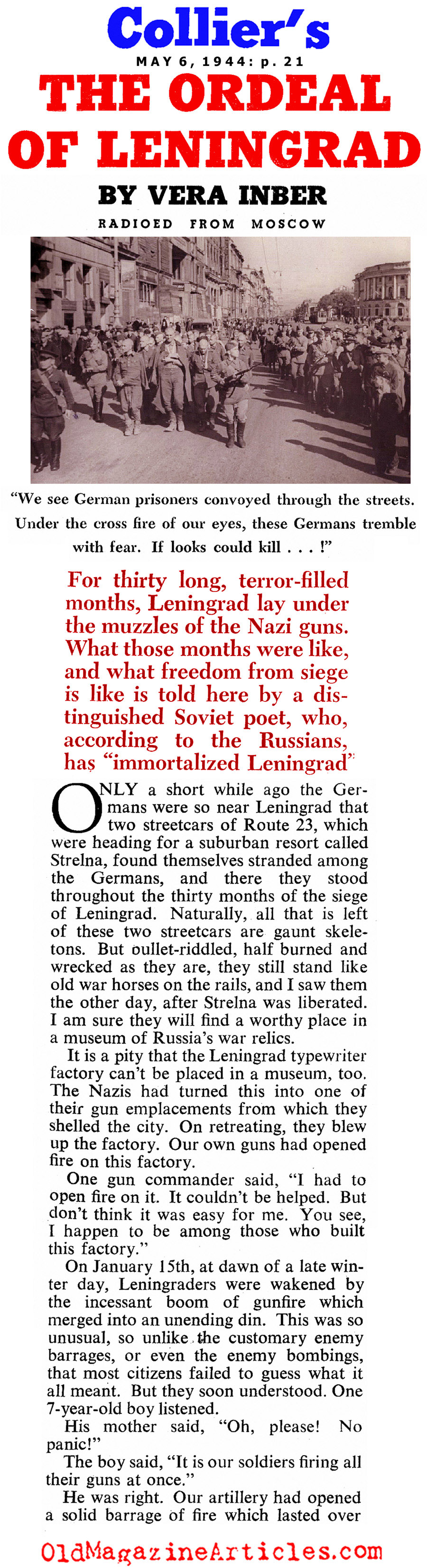 The Siege Of Leningrad (Collier's Magazine, 1944) 