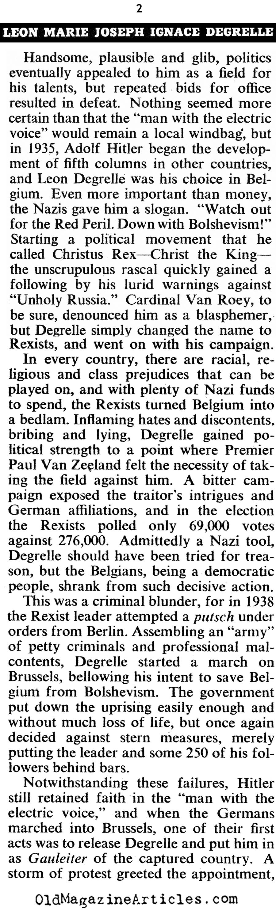 Berlin's Man In Brussels (Collier's Magazine, 1943)