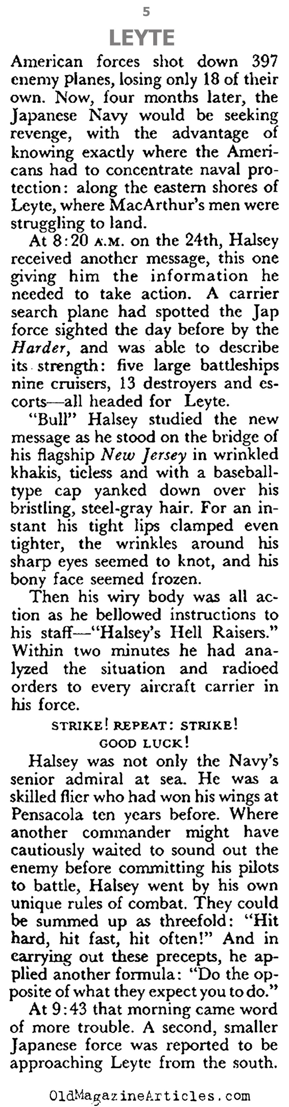 Halsey at Leyte Gulf (Pageant Magazine, 1960)