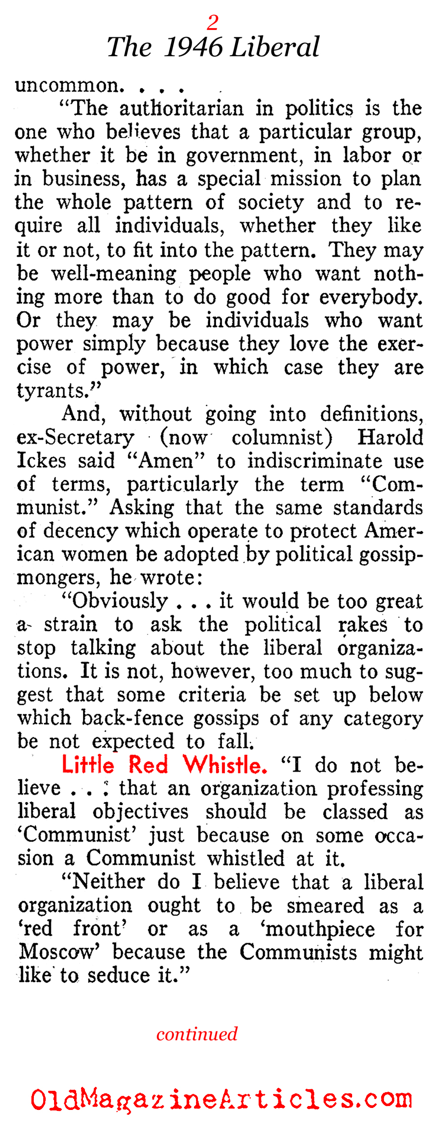 Defining the Left and the Right (Pathfinder Magazine, 1946)