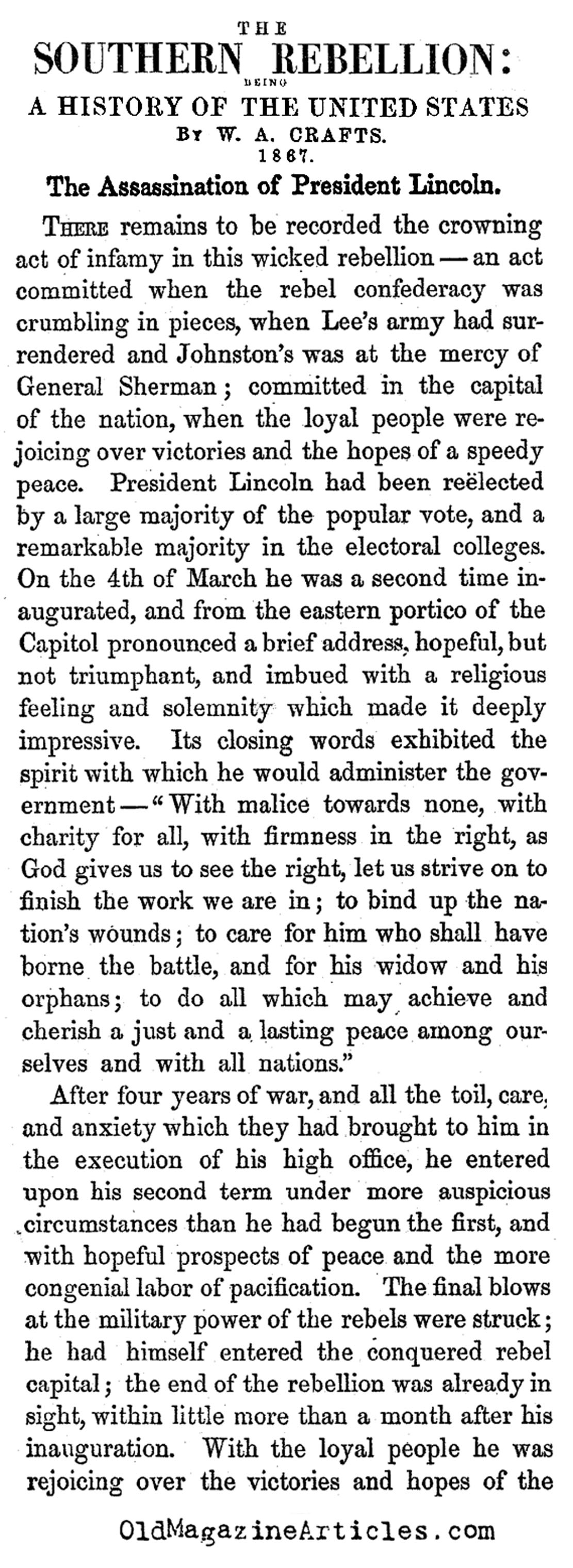 The Lincoln Assassination  Conspiracy (The Southern Rebellion, 1867)