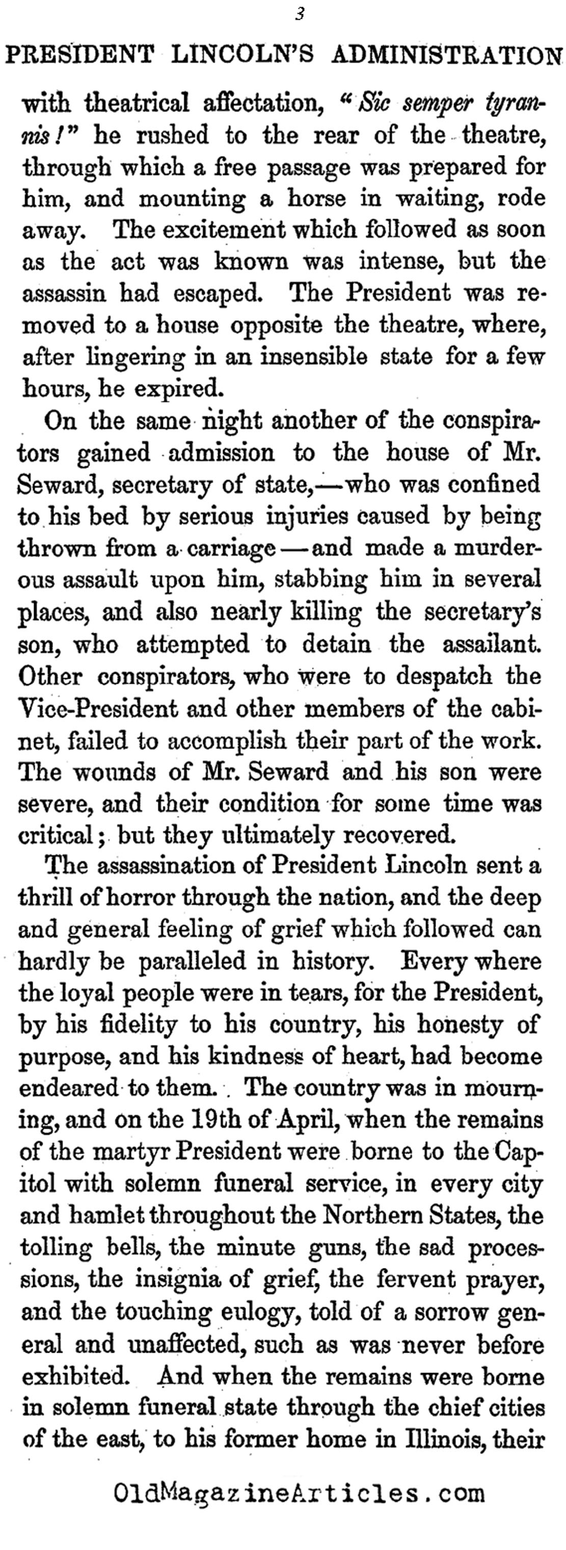 The Lincoln Assassination  Conspiracy (The Southern Rebellion, 1867)