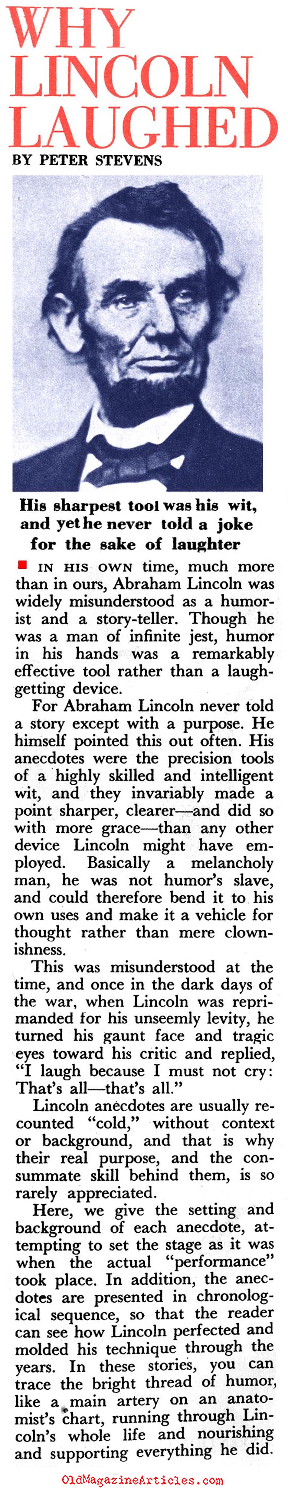 The Jokes of Abraham Lincoln (Pageant Magazine, 1954)