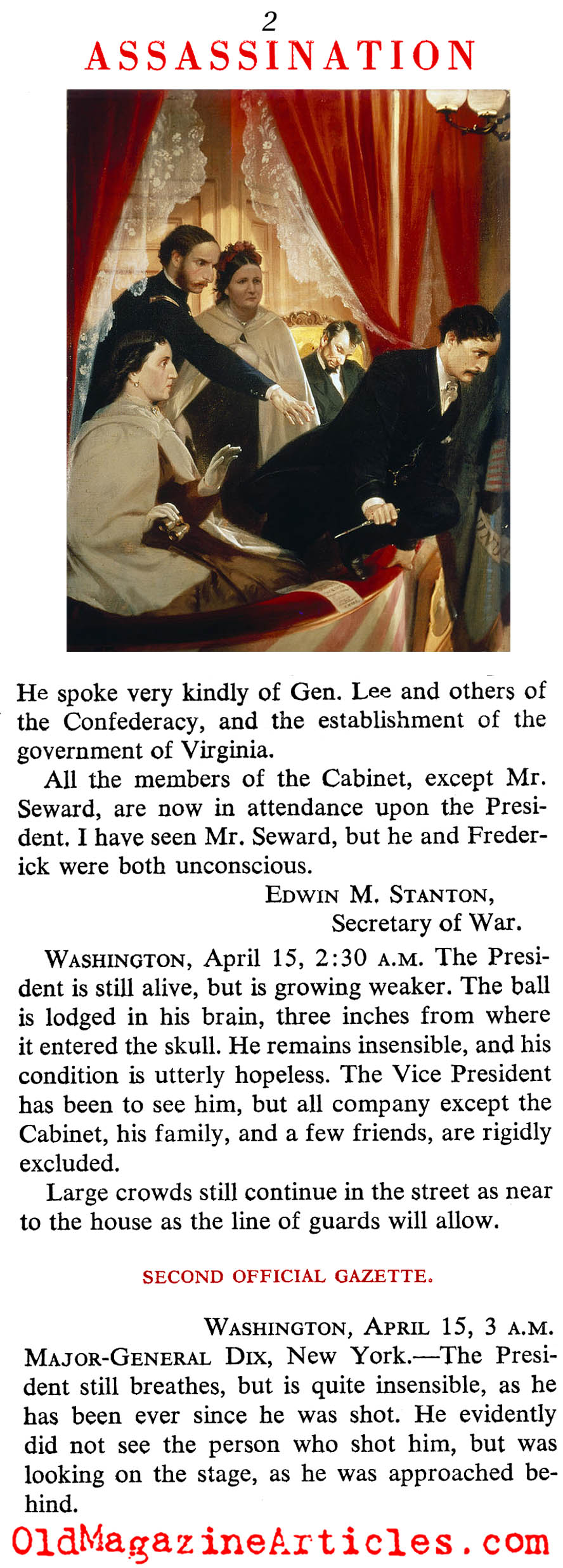 Snapshots of the Assassination (Saturday Evening Post, 1865)