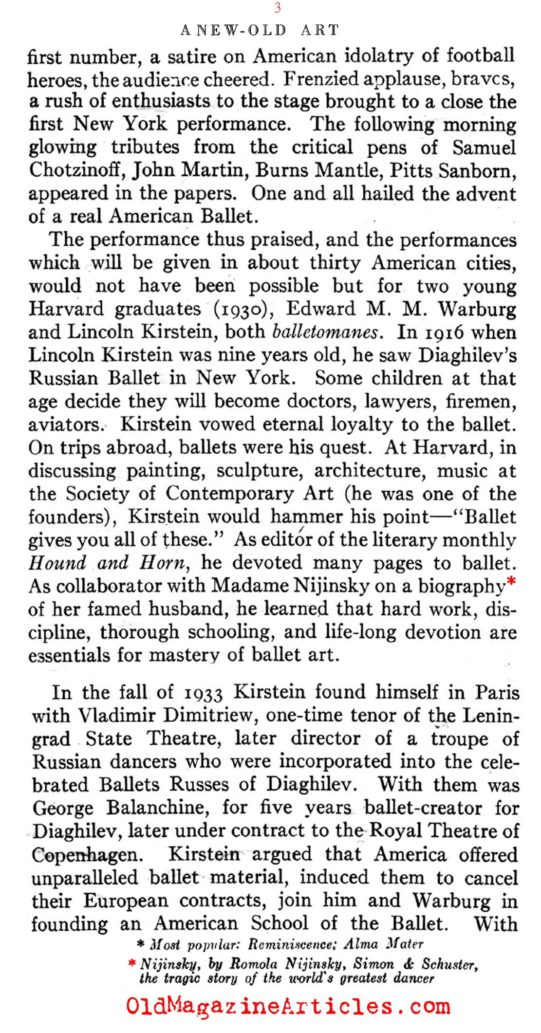 Lincoln Kirstein and  George Balanchine (Delineator Magazine, 1935)