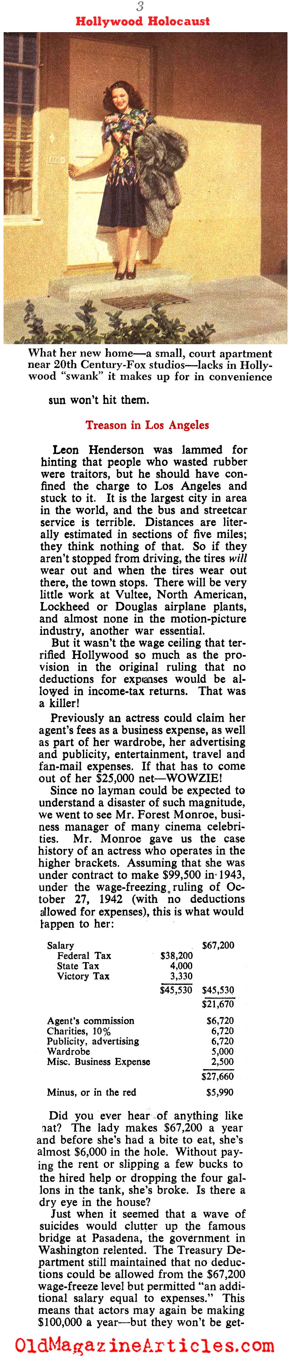 Linda Darnell Downsizes (Collier's Magazine, 1943)