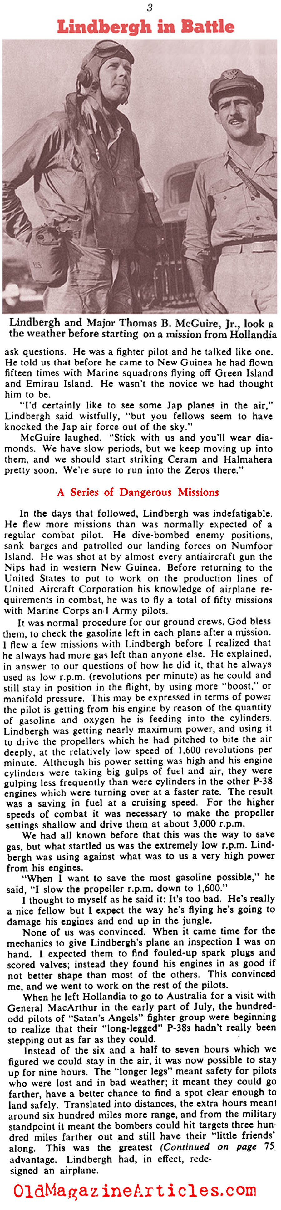 Charles Lindbergh Goes to War (Collier's Magazine, 1946)