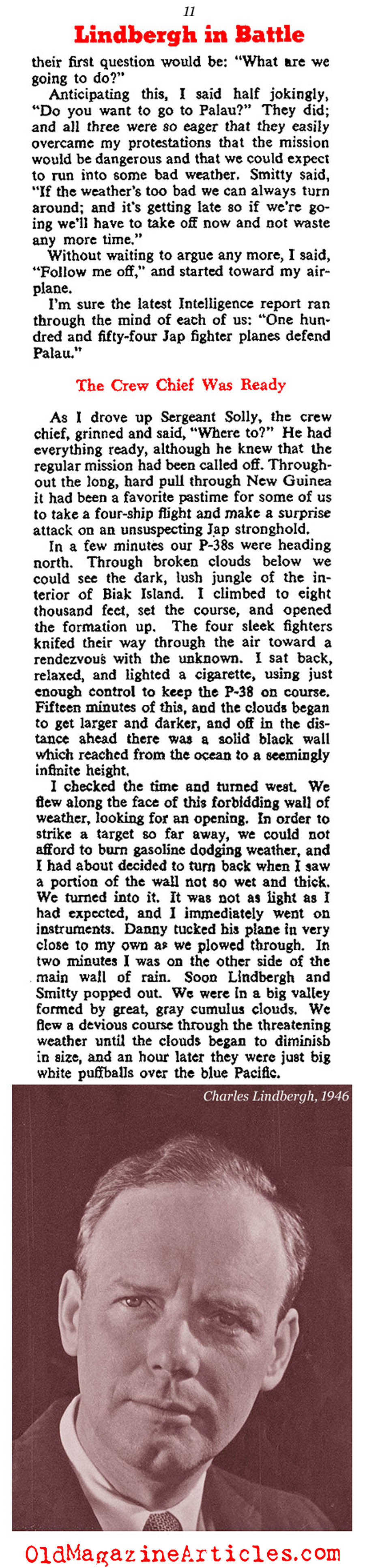 Charles Lindbergh Goes to War (Collier's Magazine, 1946)