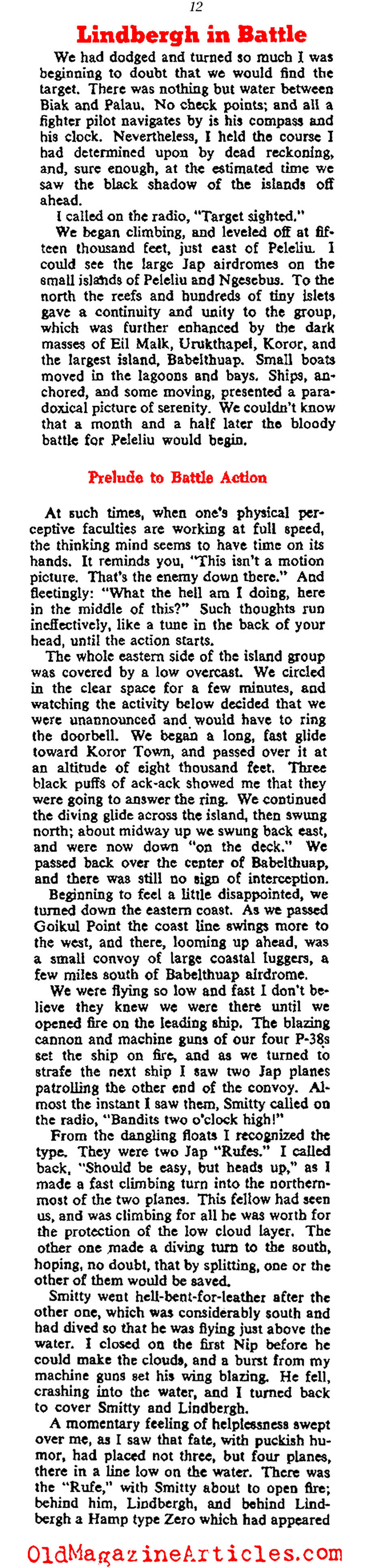 Charles Lindbergh Goes to War (Collier's Magazine, 1946)