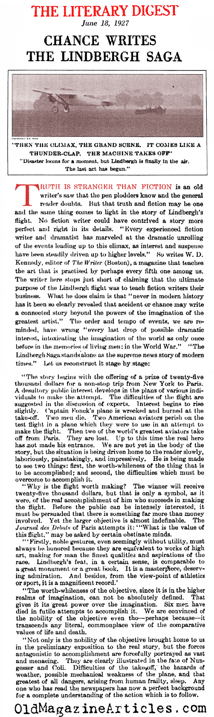 Charles Lindbergh: American Hero  (Literary Digest, 1927)