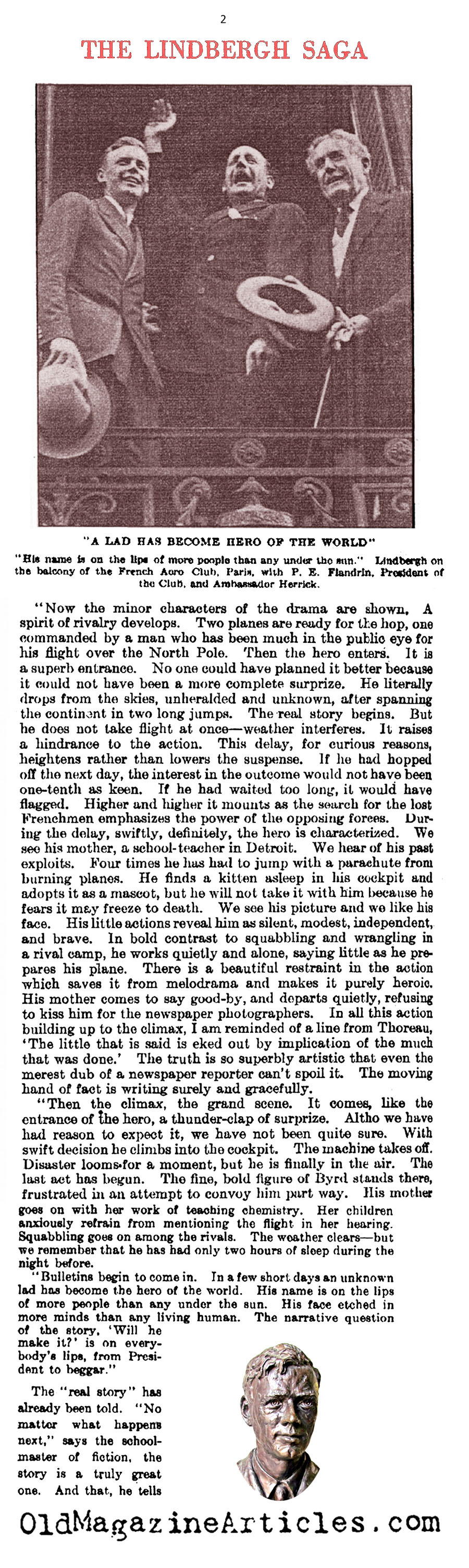 Charles Lindbergh: American Hero  (Literary Digest, 1927)