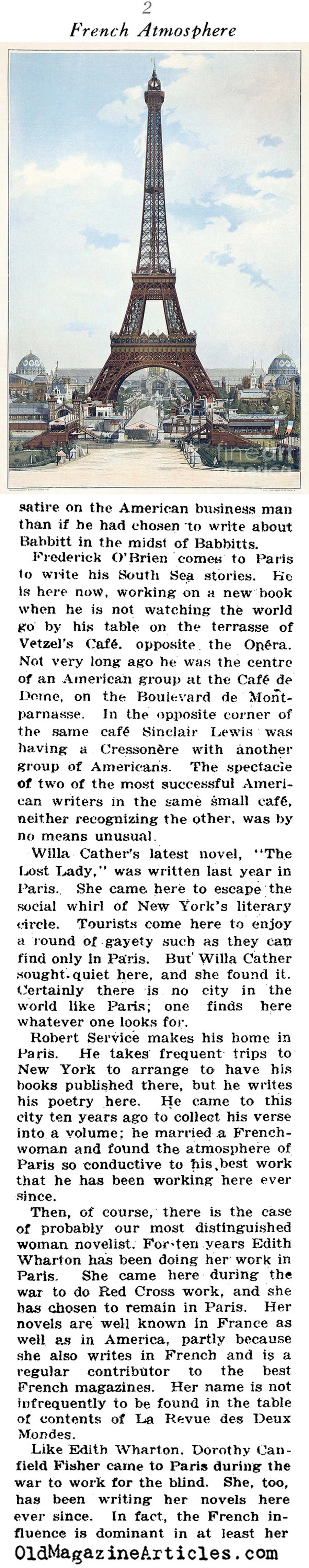 Paris: Literary Capital of America (NY Times Book Review, 1923)