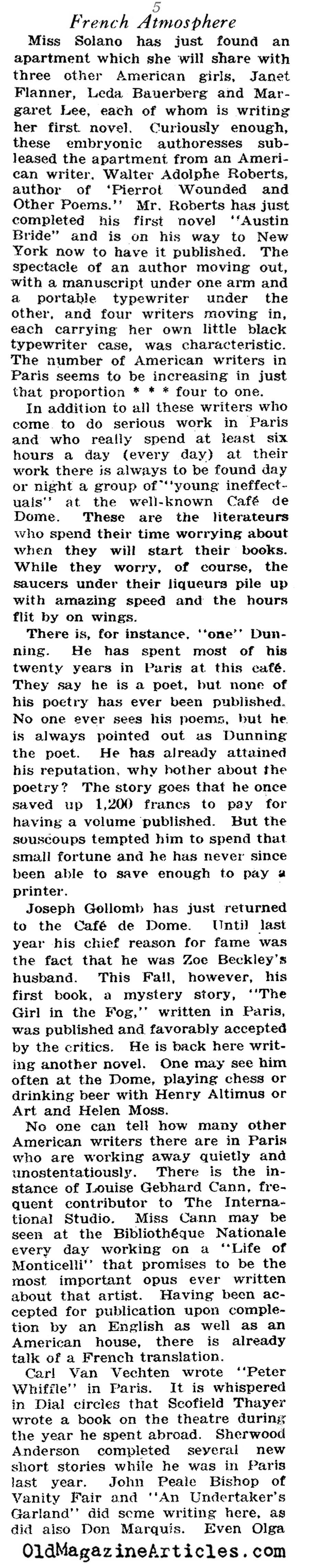 Paris: Literary Capital of America (NY Times Book Review, 1923)