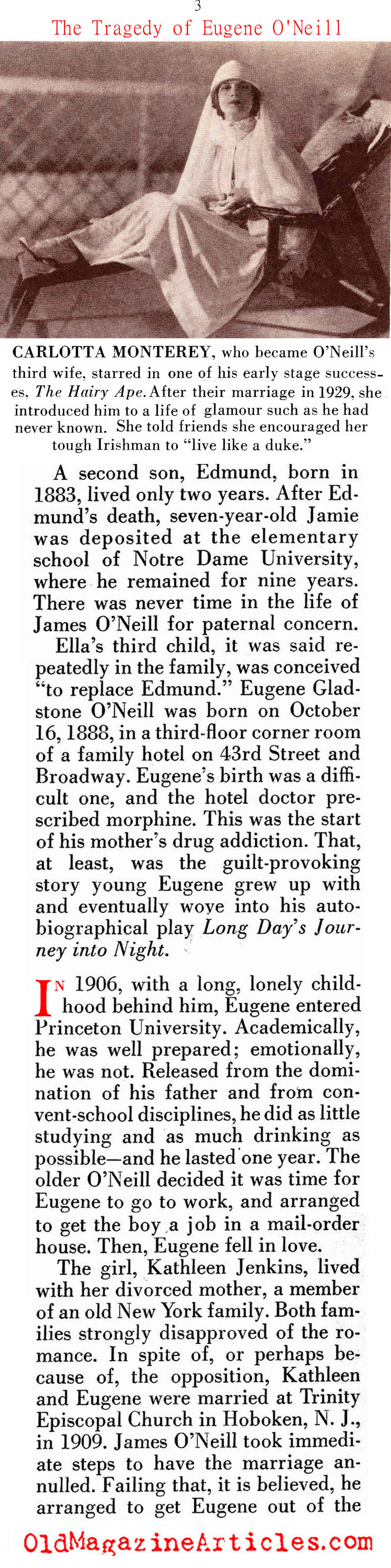 The Tragedy of Eugene O'Neill (Look Magazine, 1959)