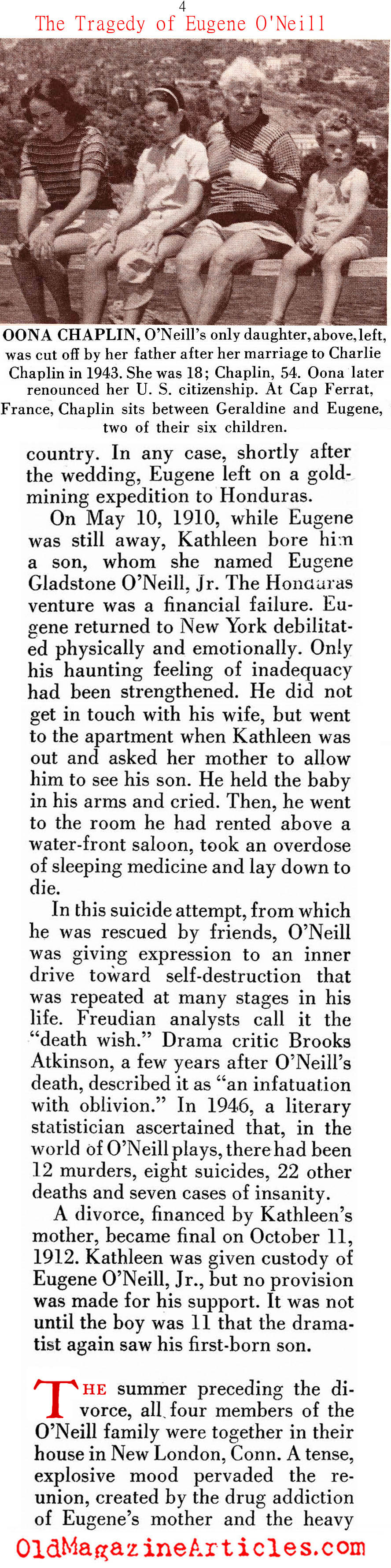 The Tragedy of Eugene O'Neill (Look Magazine, 1959)