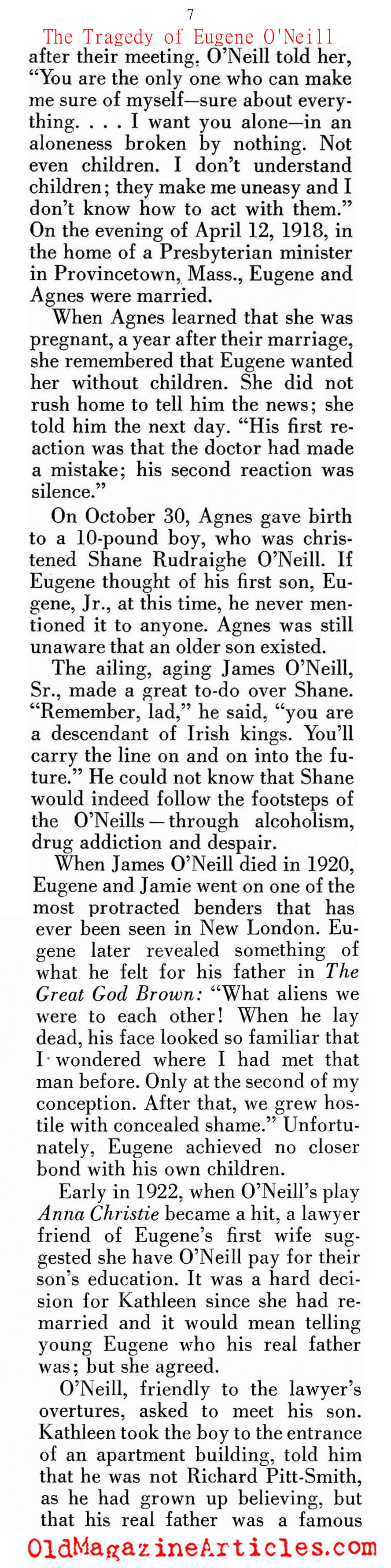 The Tragedy of Eugene O'Neill (Look Magazine, 1959)