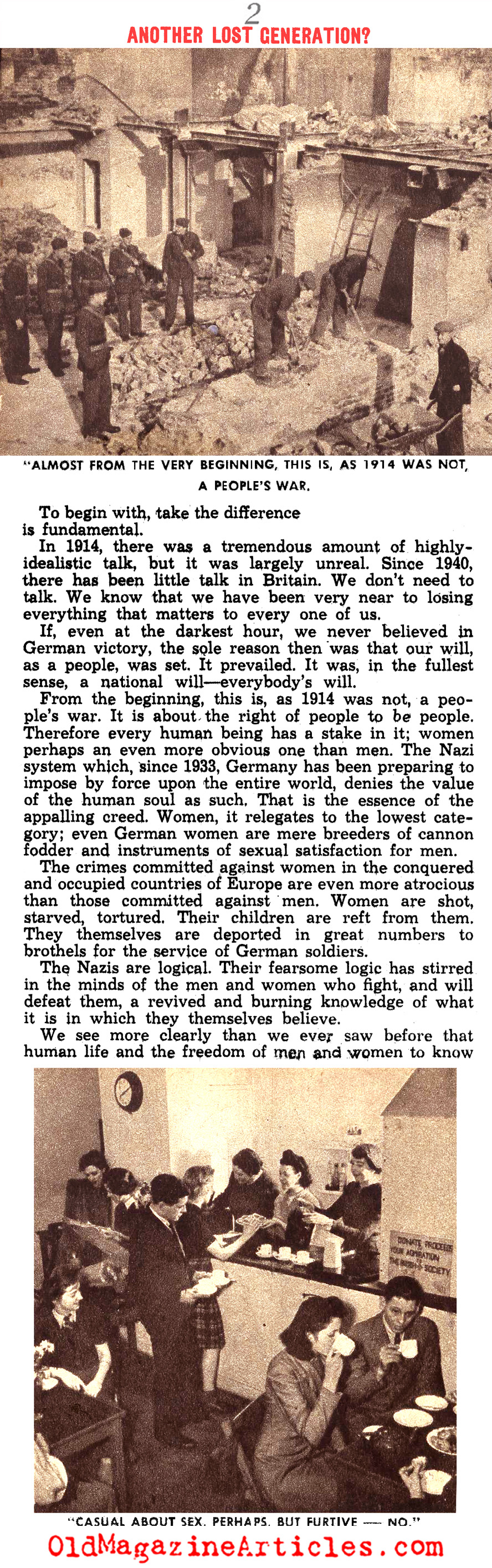 Will Disenchantment Follow This War, Too? (World Magazine, 1944)