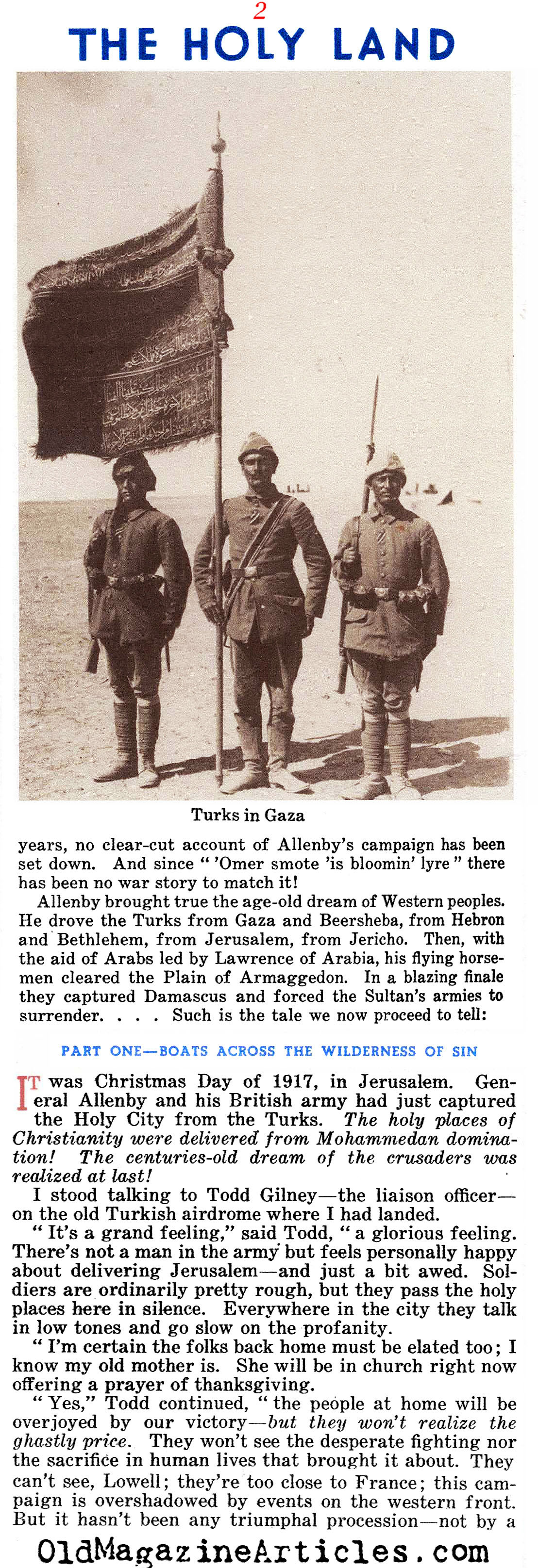 Sinai And Palestine: Allenby's Victory (Liberty Magazine, 1936)