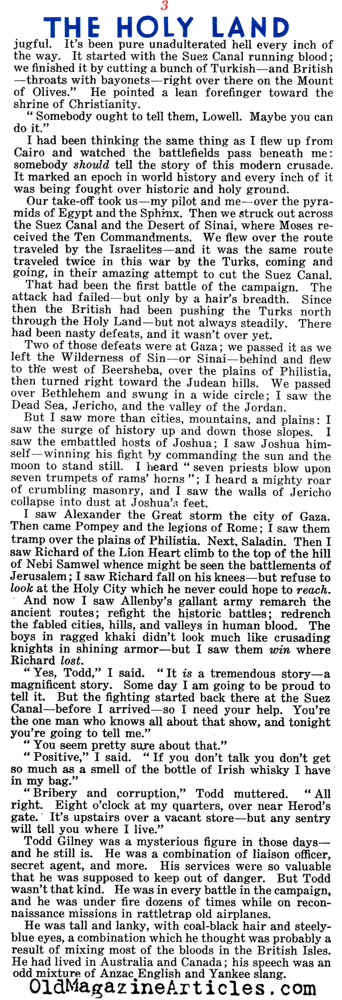 Sinai And Palestine: Allenby's Victory (Liberty Magazine, 1936)