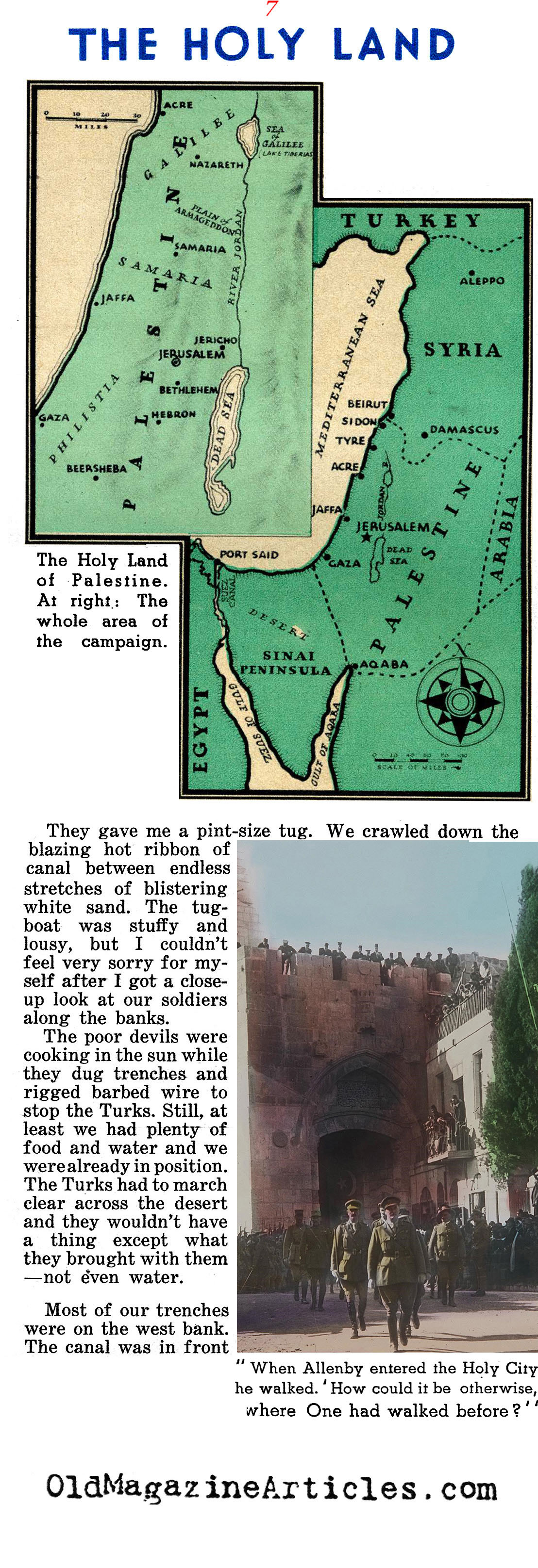 Sinai And Palestine: Allenby's Victory (Liberty Magazine, 1936)