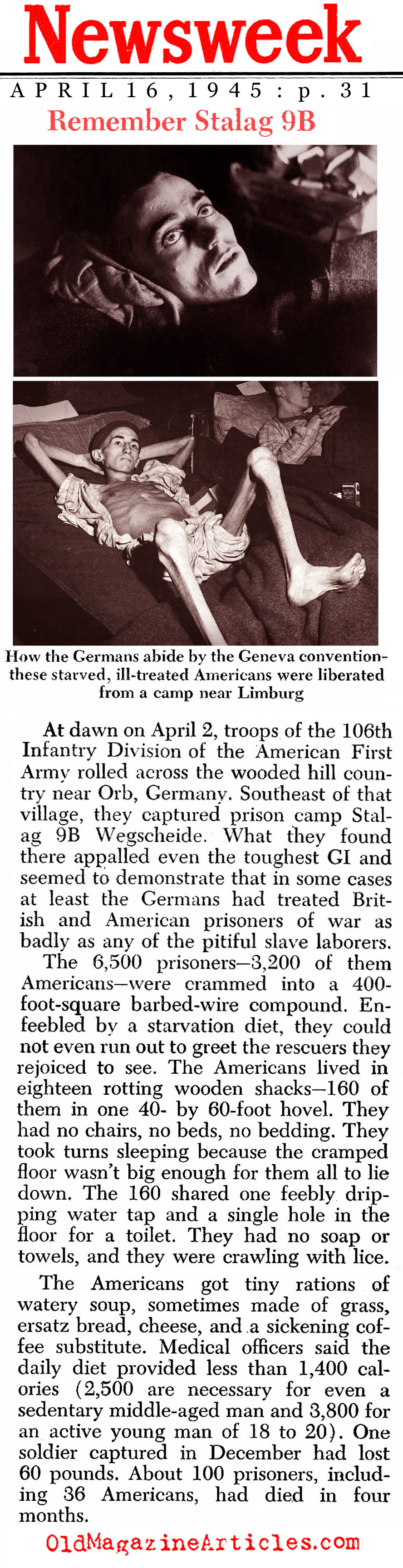 Nightmare At Stalag IXB (Newsweek Magazine, 1945)