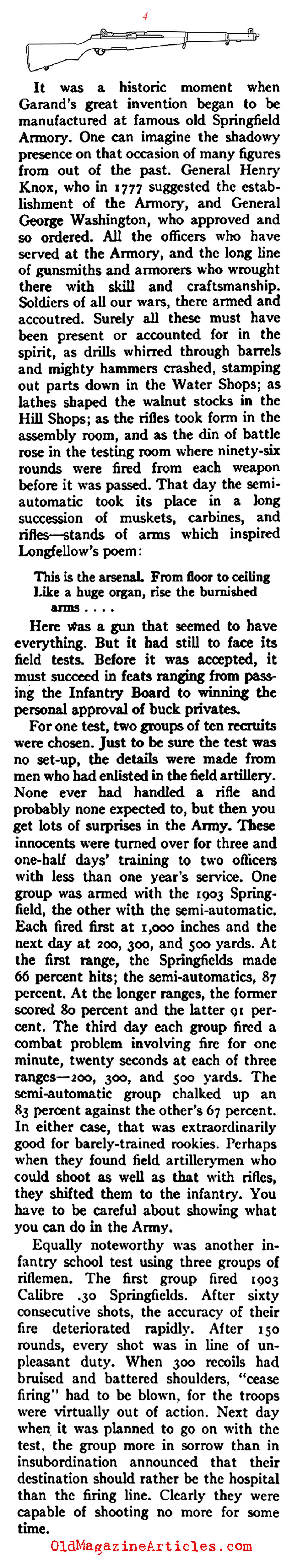 The Birth of the M-1 Garand Rifle (American Legion Magazine, 1939)