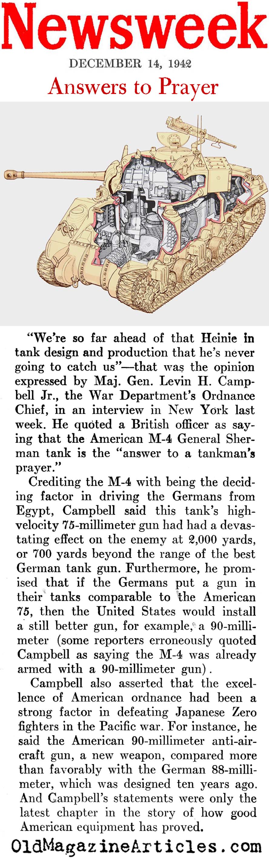 The Sherman (Newsweek Magazine, 1942)