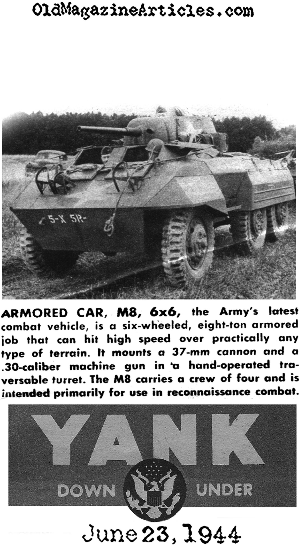 M8 Greyhound  Armored Car (Yank Magazine, 1944)