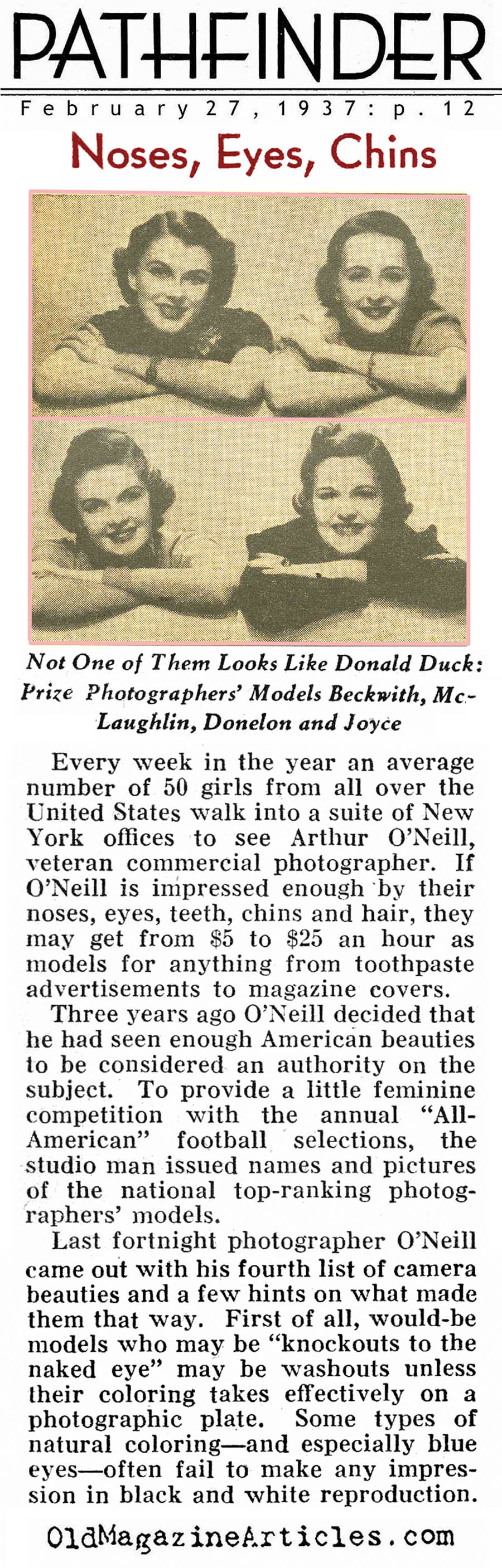 ''Noses, Eyes, Chins'' (Pathfinder Magazine, 1937)