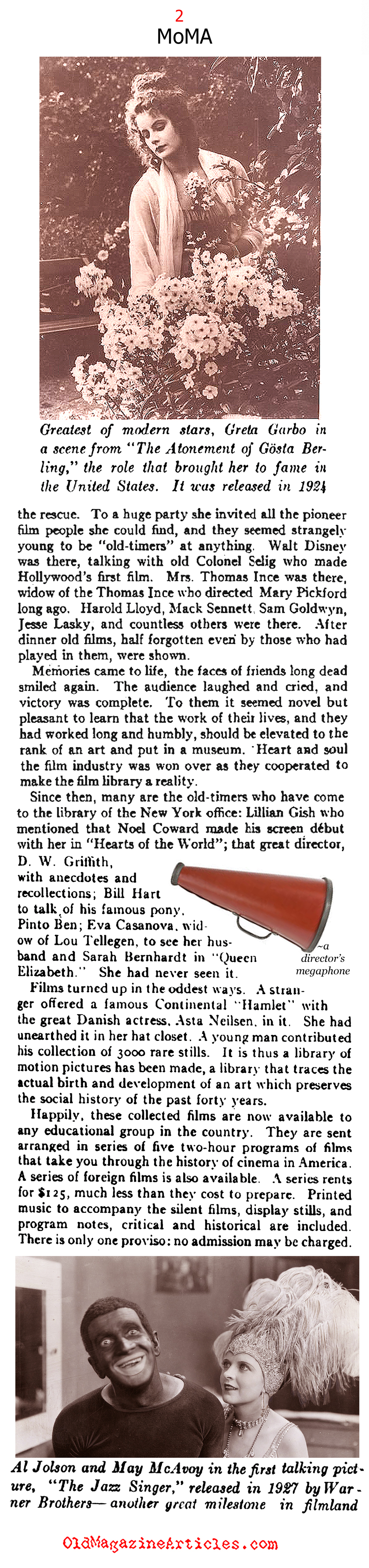 Silent Film Library Established (Delineator Magazine, 1937)