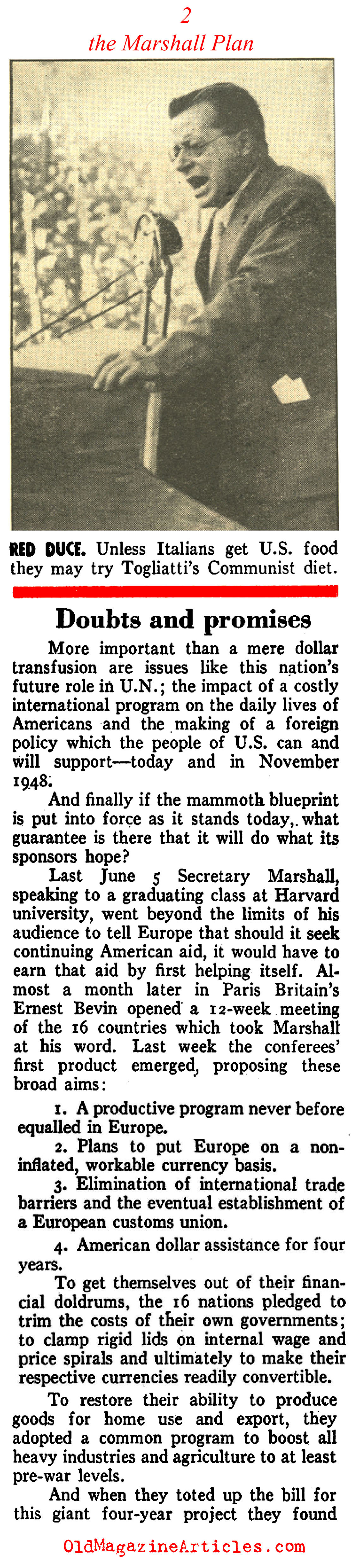 The Marshall Plan: Rebuilding Europe (Pathfinder Magazine, 1947)