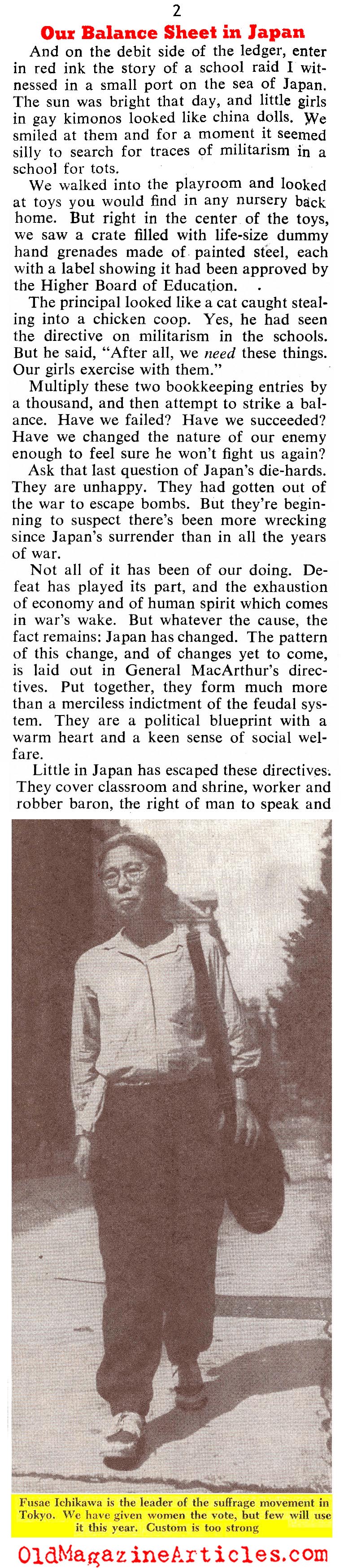 ''Our Balance Sheet In Japan'' (Collier's Magazine, 1946)