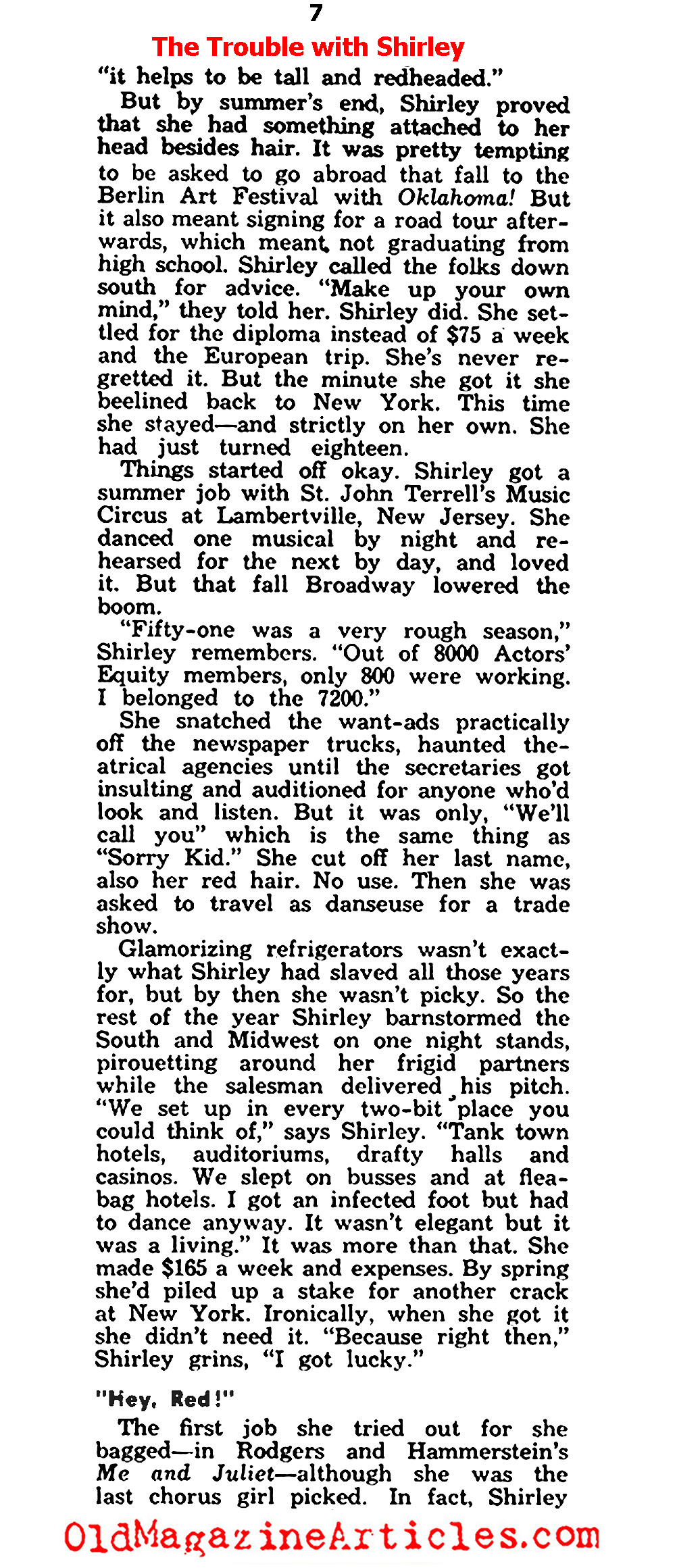 Shirley MacLaine at 22 (Modern Screen, 1956)