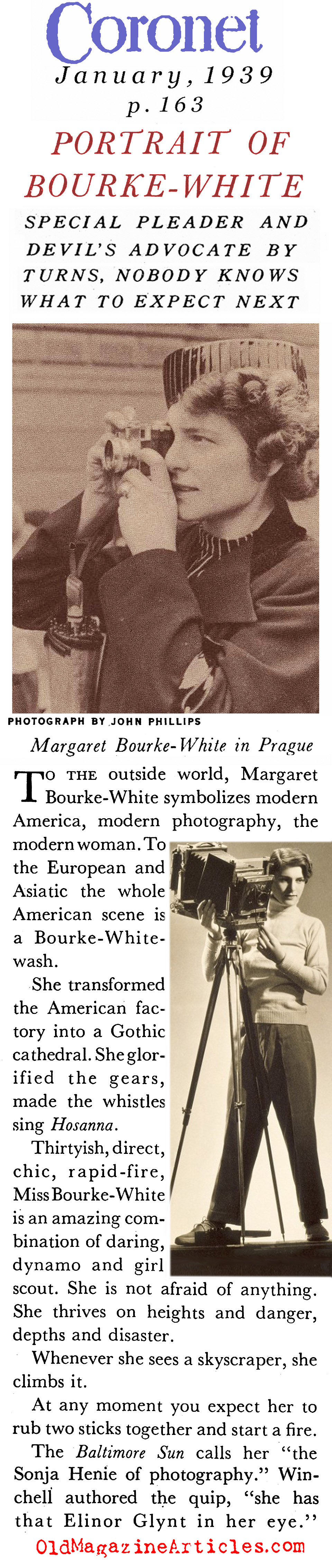 Margaret Bourke-White (Coronet Magazine, 1939)