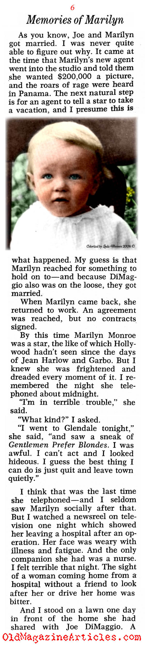 Warm Recollections of Marilyn (Pageant Magazine, 1971)