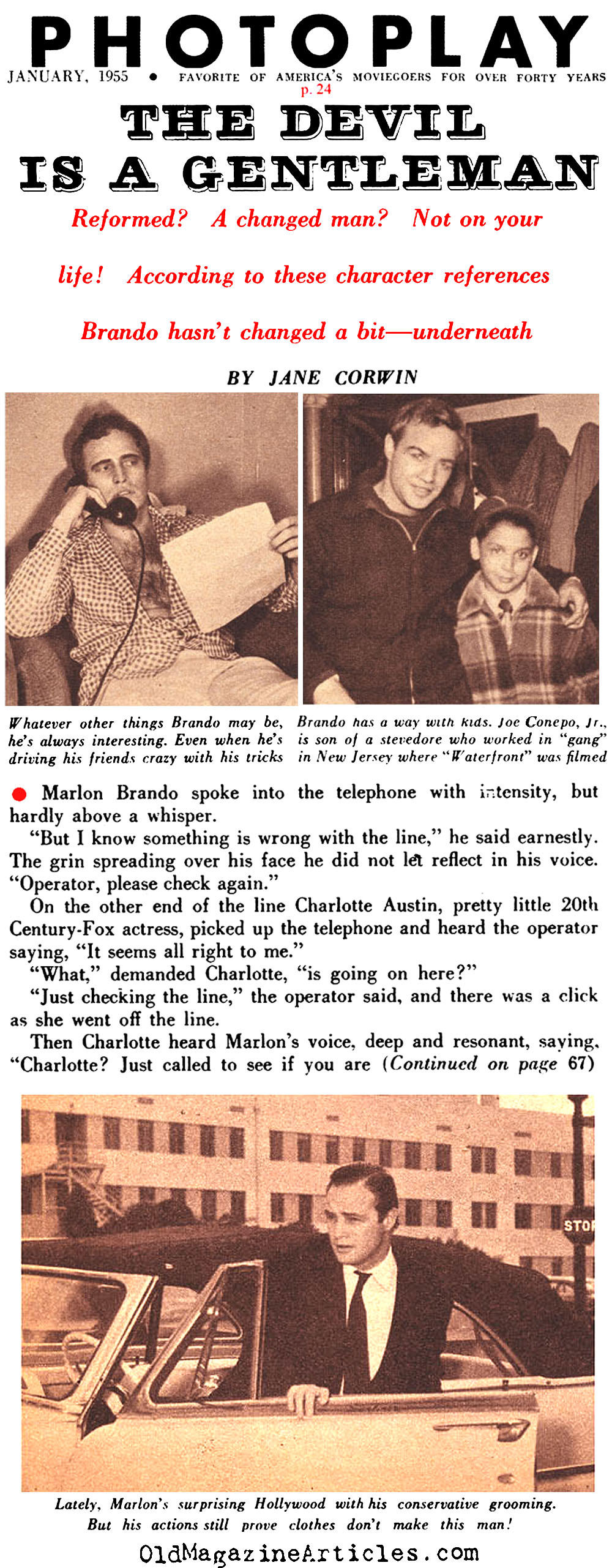 Marlon Brando (Photoplay Magazine, 1955)