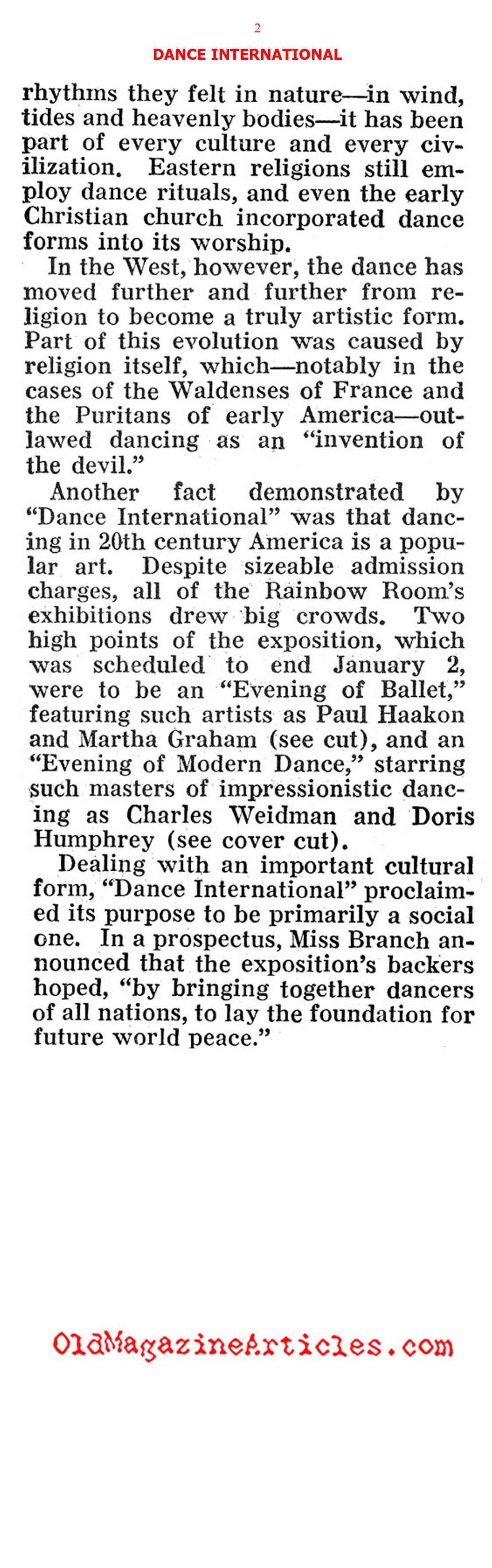 Dance International (Pathfinder Magazine, 1937)