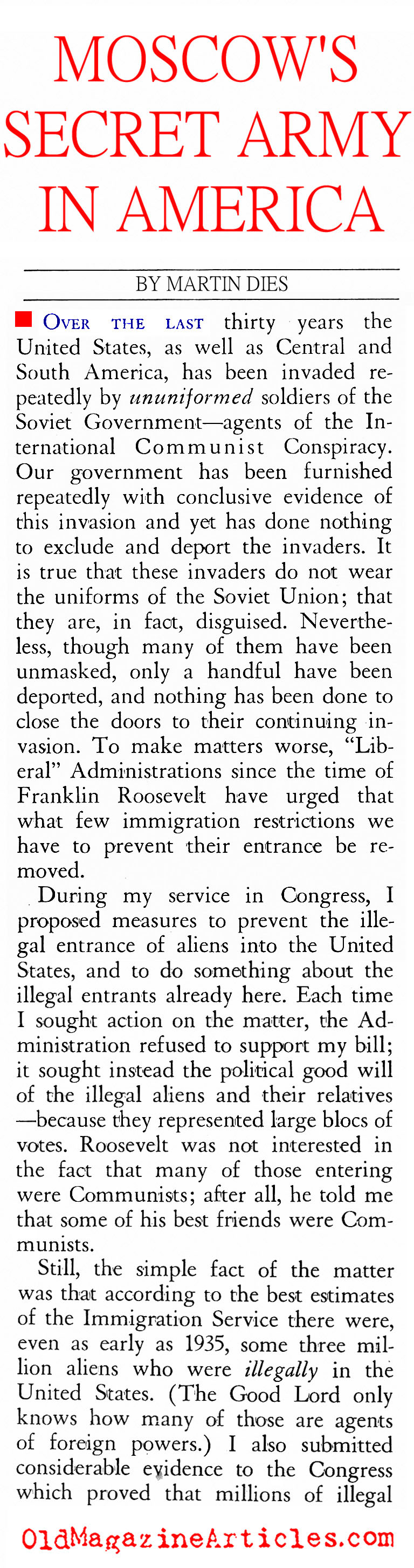 Russia's Fifth Column in America (American Opinion, 1964)