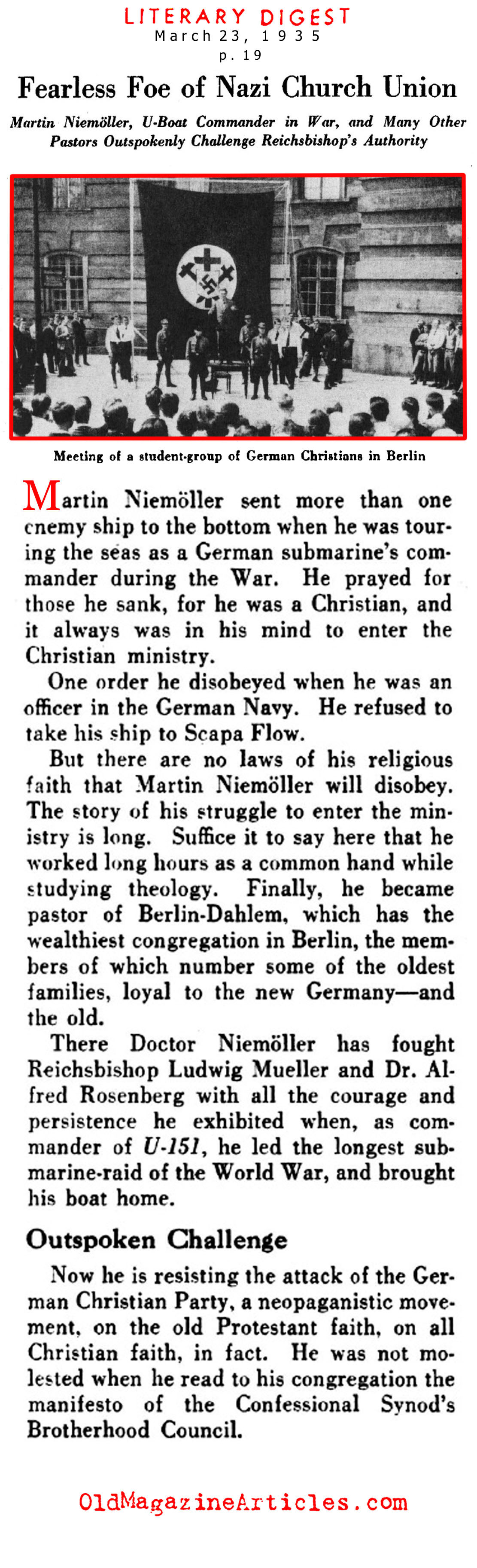 Martin Niemller (Literary Digest, 1935)