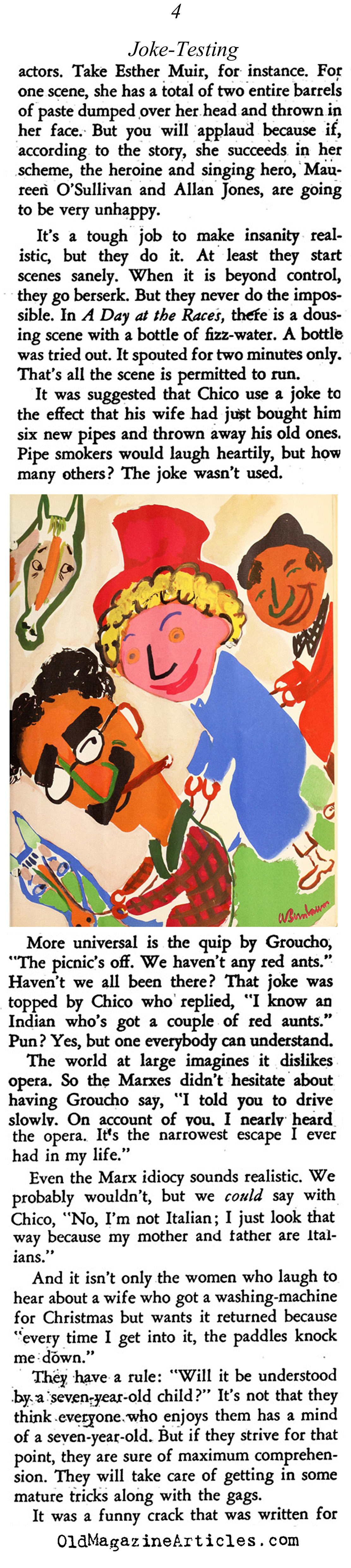 The Marx Brothers & the Joke Development Process (Stage Magazine, 1937)