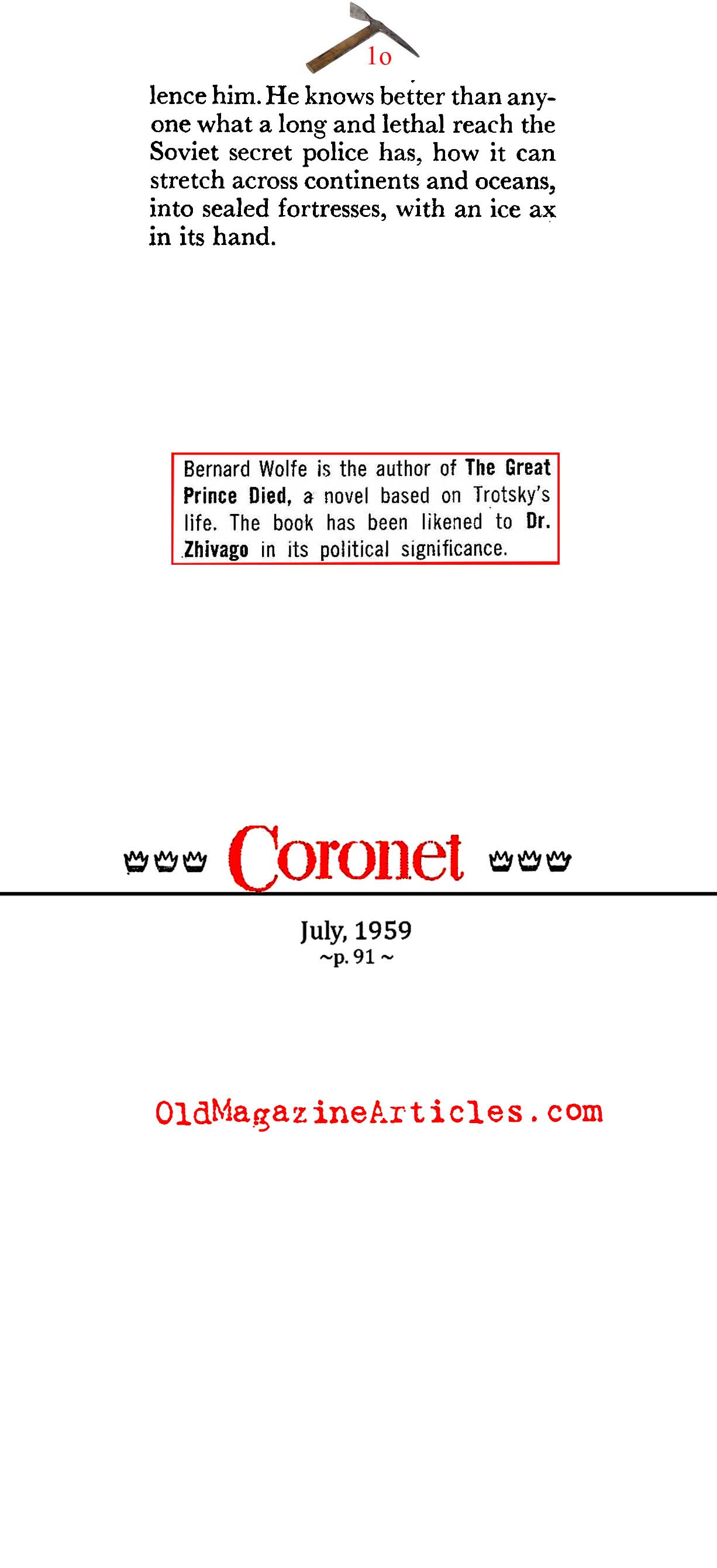 He Murdered Trotsky (Coronet Magazine, 1959)