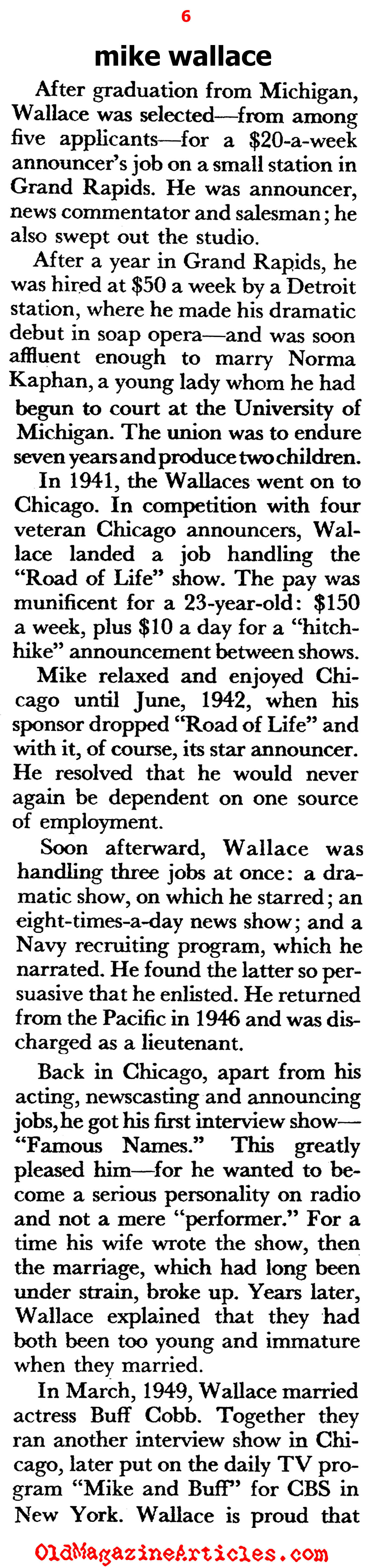 Mike Wallace of ABC (Pageant Magazine, 1957)