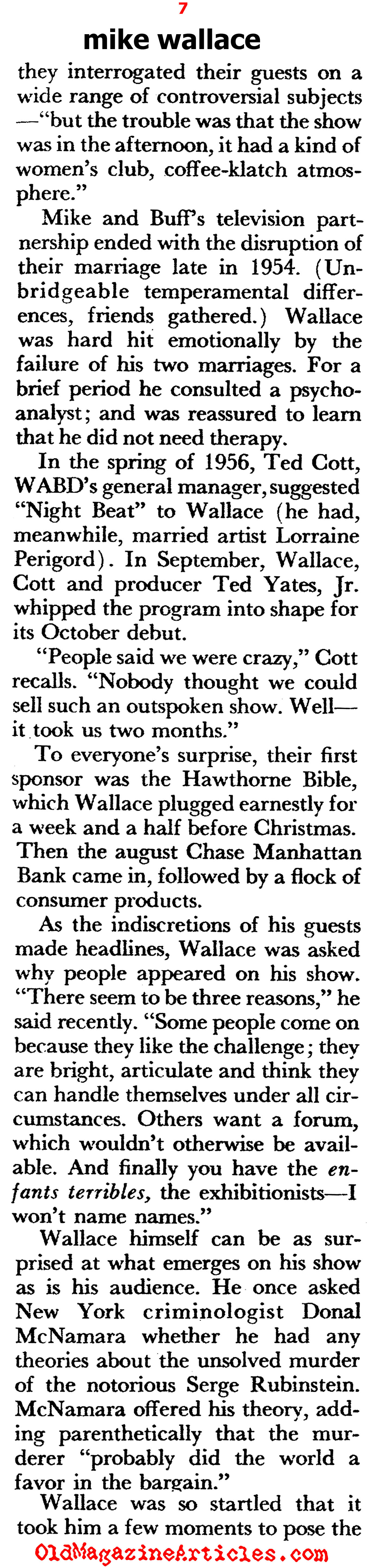 Mike Wallace of ABC (Pageant Magazine, 1957)