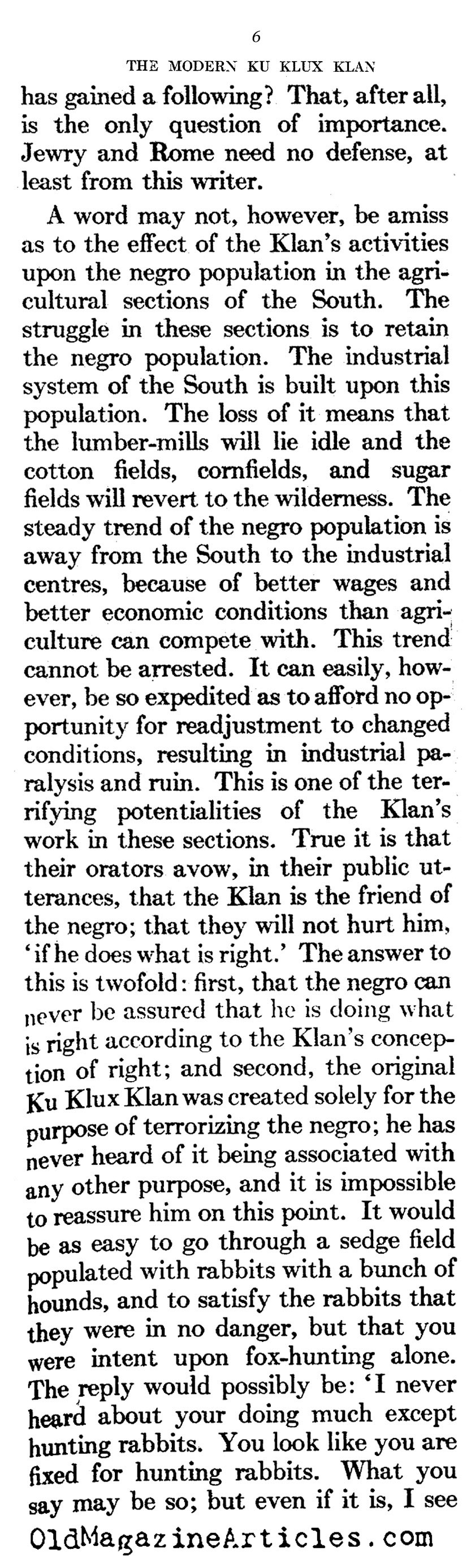 The Modern Klan (Atlantic Monthly, 1922)