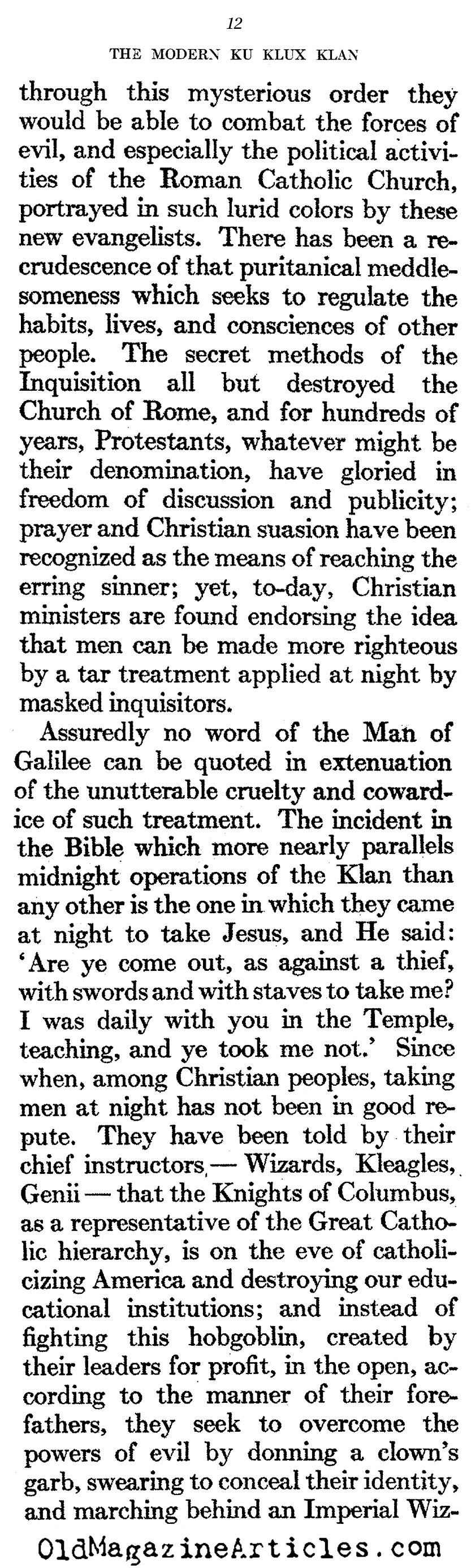 The Modern Klan (Atlantic Monthly, 1922)