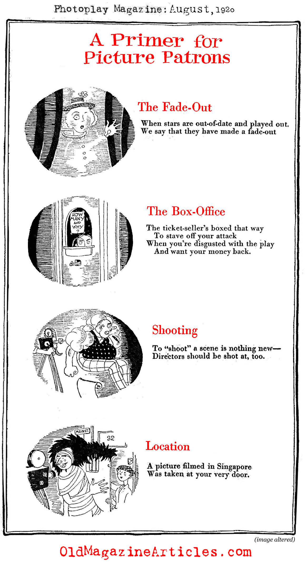 A Glossary of Terms for Movie Fans (Vanity Fair, 1920)